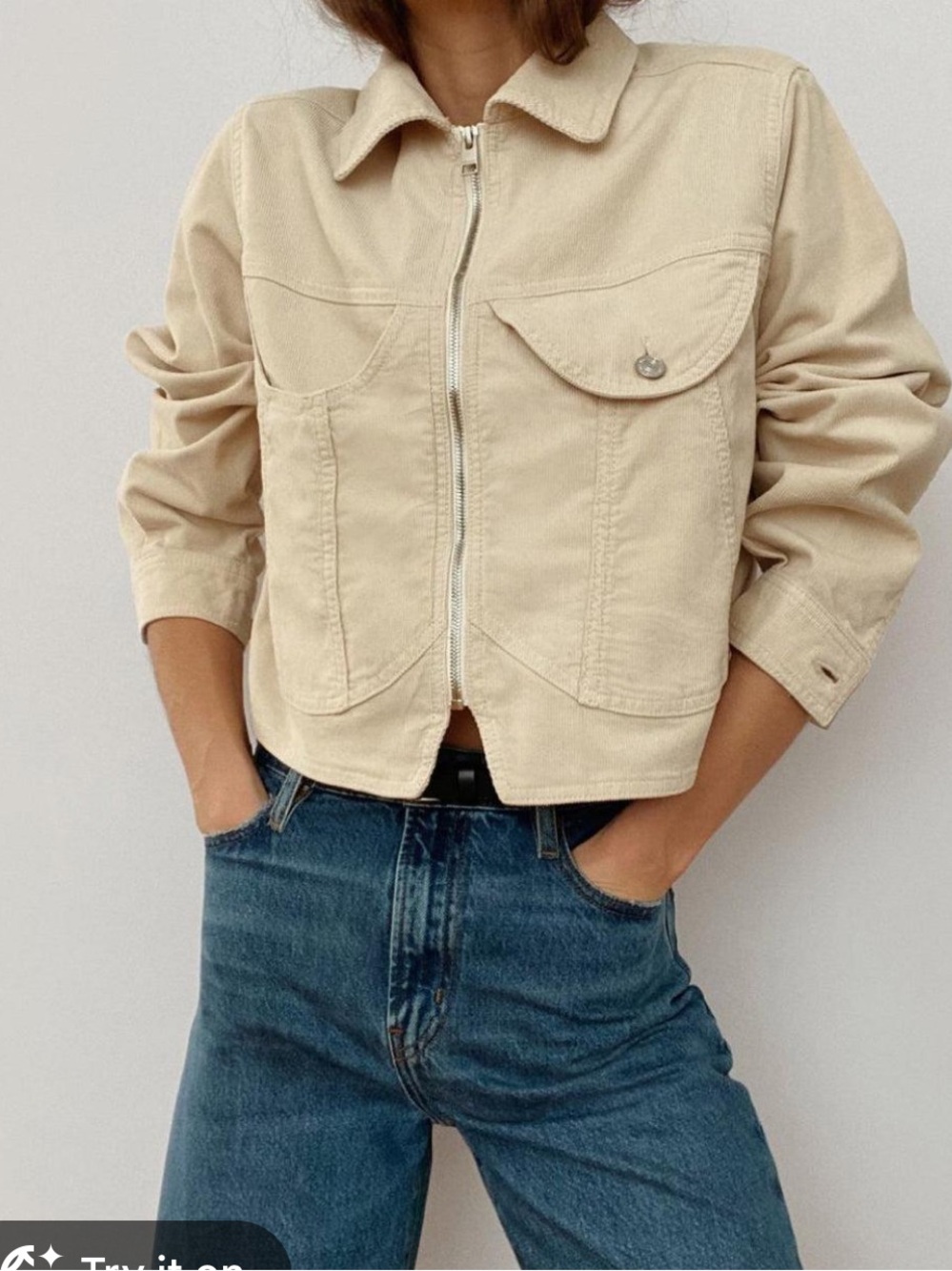 Frame Corduroy Heart Jacket in Natural Small